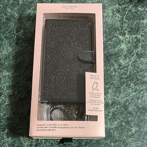 Kate Spade Black IPhone 12 Pro Max Case with Glittery Finish
